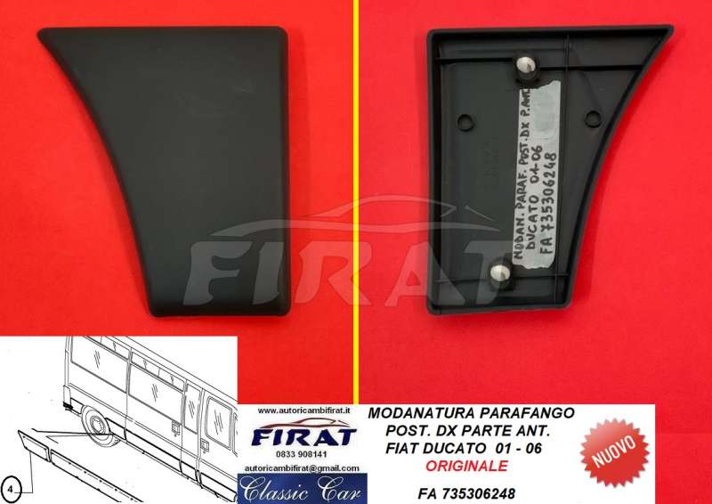 MODANATURA PARAFANGO FIAT DUCATO 01 - 06 POST.DX (735306248)